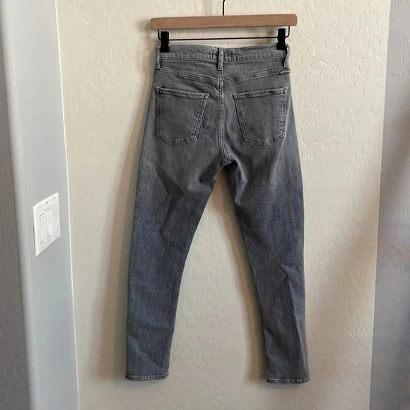 Agolde Mirror Gray Toni Mid Rise Straight Jeans 23 - Picture 5 of 7